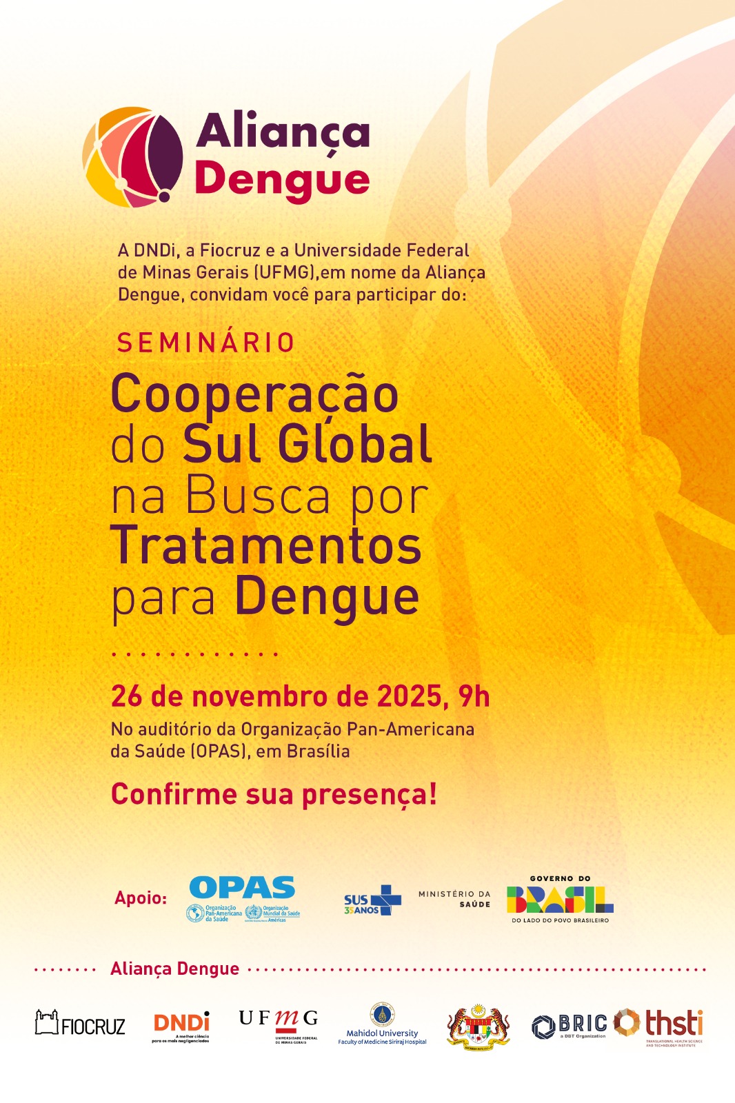 SEMINÁRIO: Cooperação do Sul Global na Busca por Tratamentos para Dengue